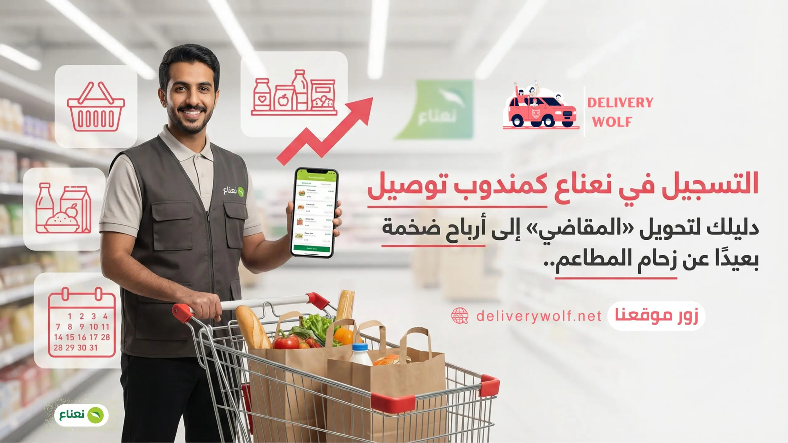 التسجيل في نعناع كمندوب توصيل | اربح من توصيل المقاضي