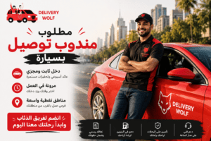 مطلوب مندوب توصيل بسيارة