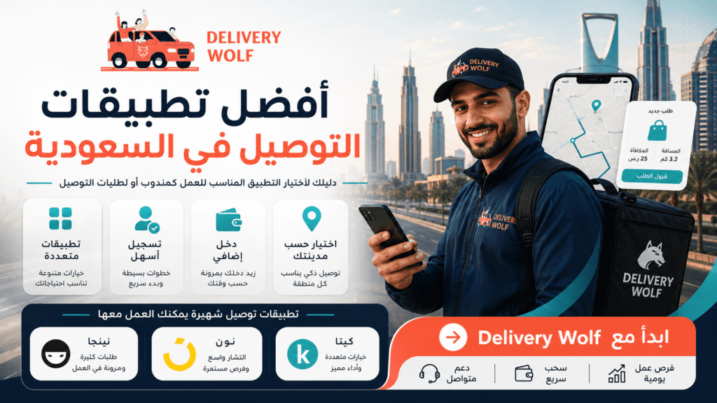 أفضل تطبيقات التوصيل في السعودية 2026 | دليلك لاختيار التطبيق المناسب افضل تطبيقات التوصيل في السعودية