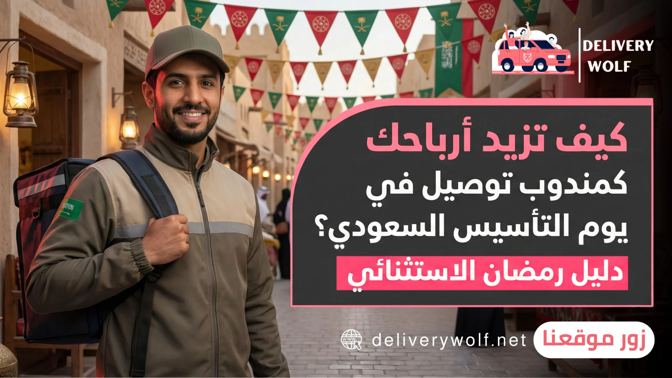 كيف تزيد أرباحك كمندوب توصيل في يوم التأسيس السعودي؟ دليل "رمضان" الاستثنائي.